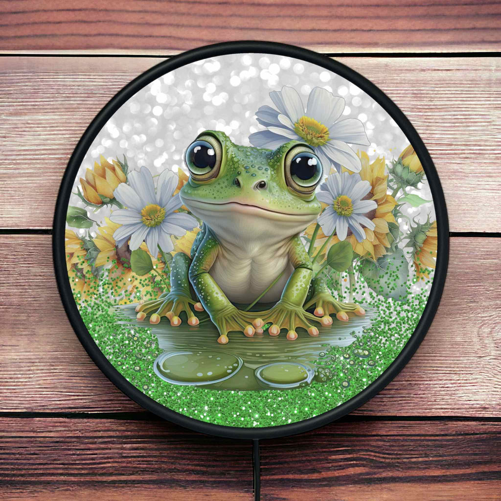 Green Tree Frog - Vibrant Illuminations: LED Light Sign - Laser Design Creations