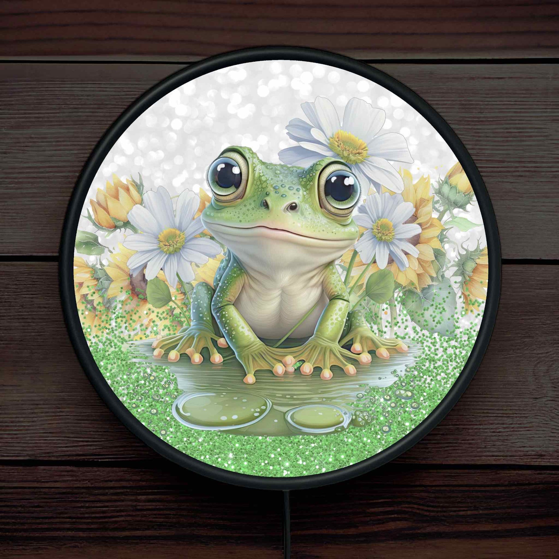Green Tree Frog - Vibrant Illuminations: LED Light Sign - Laser Design Creations