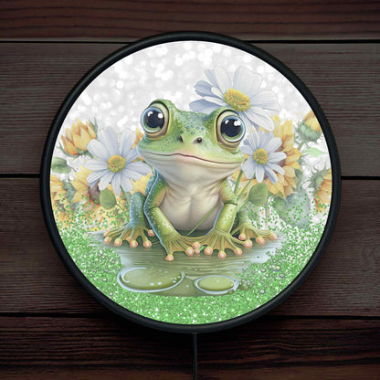 Green Tree Frog - Vibrant Illuminations: LED Light Sign - Laser Design Creations