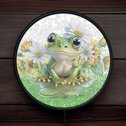 Green Tree Frog - Vibrant Illuminations: LED Light Sign - Laser Design Creations