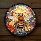 Colourful Art Style Bee Design - Vibrant Illuminations: LED Light Sign - Laser Design Creations
