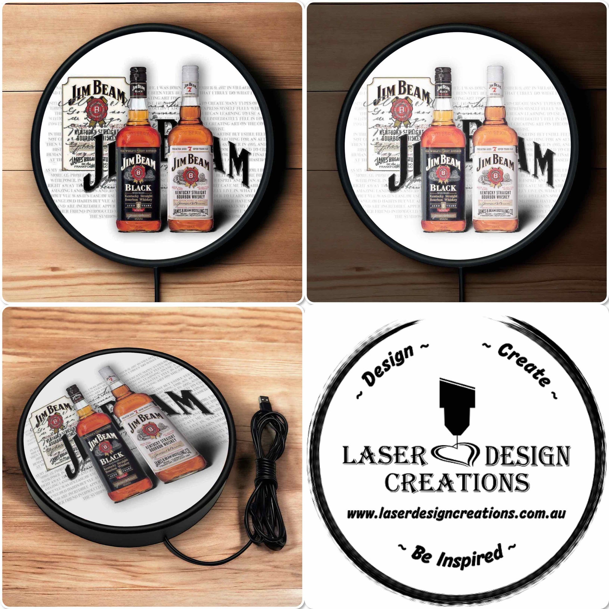 Jim Beam Design - Vibrant Illuminations: LED Light Sign - Laser Design Creations