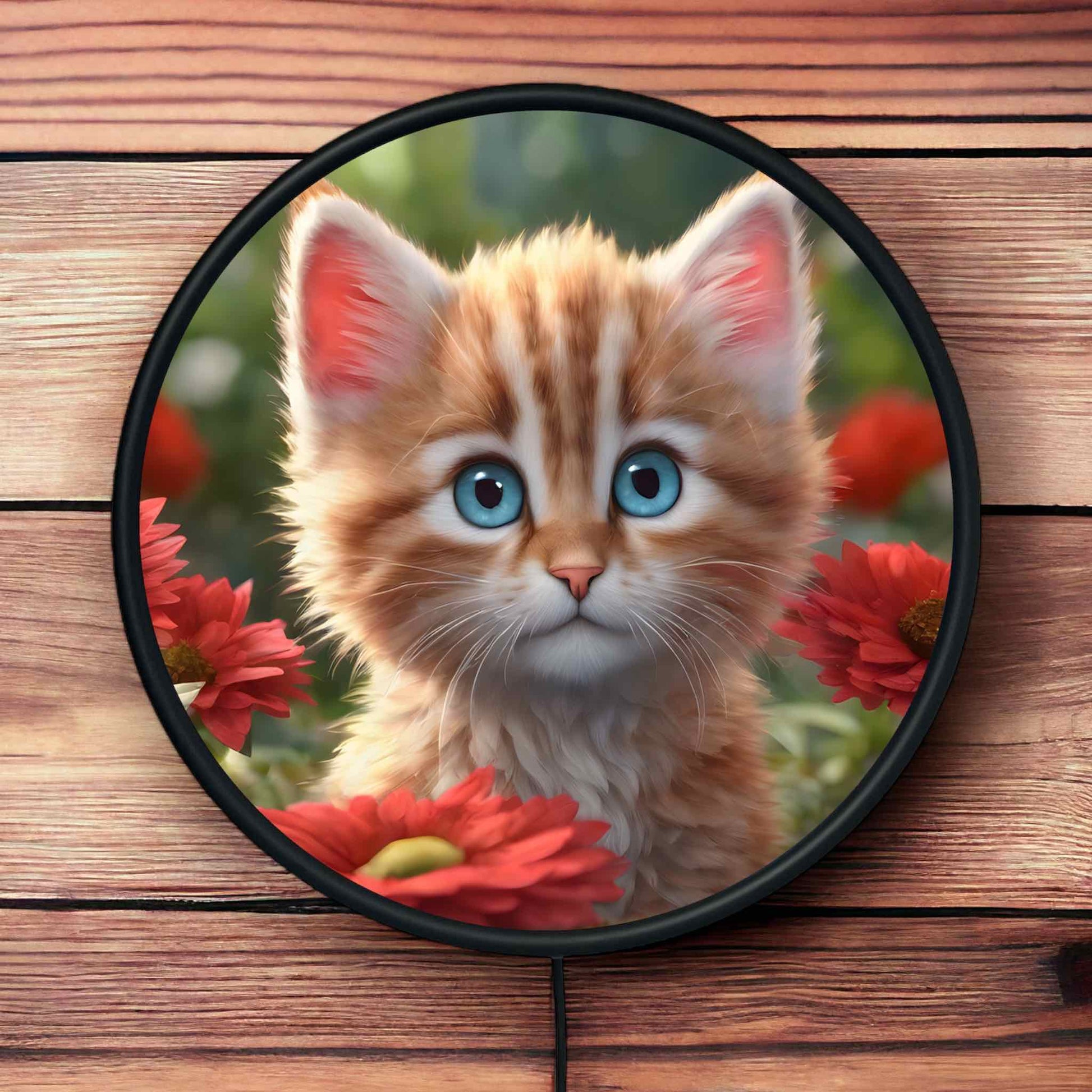 Blue Eyed Kitten - Vibrant Illuminations: LED Light Sign - Laser Design Creations