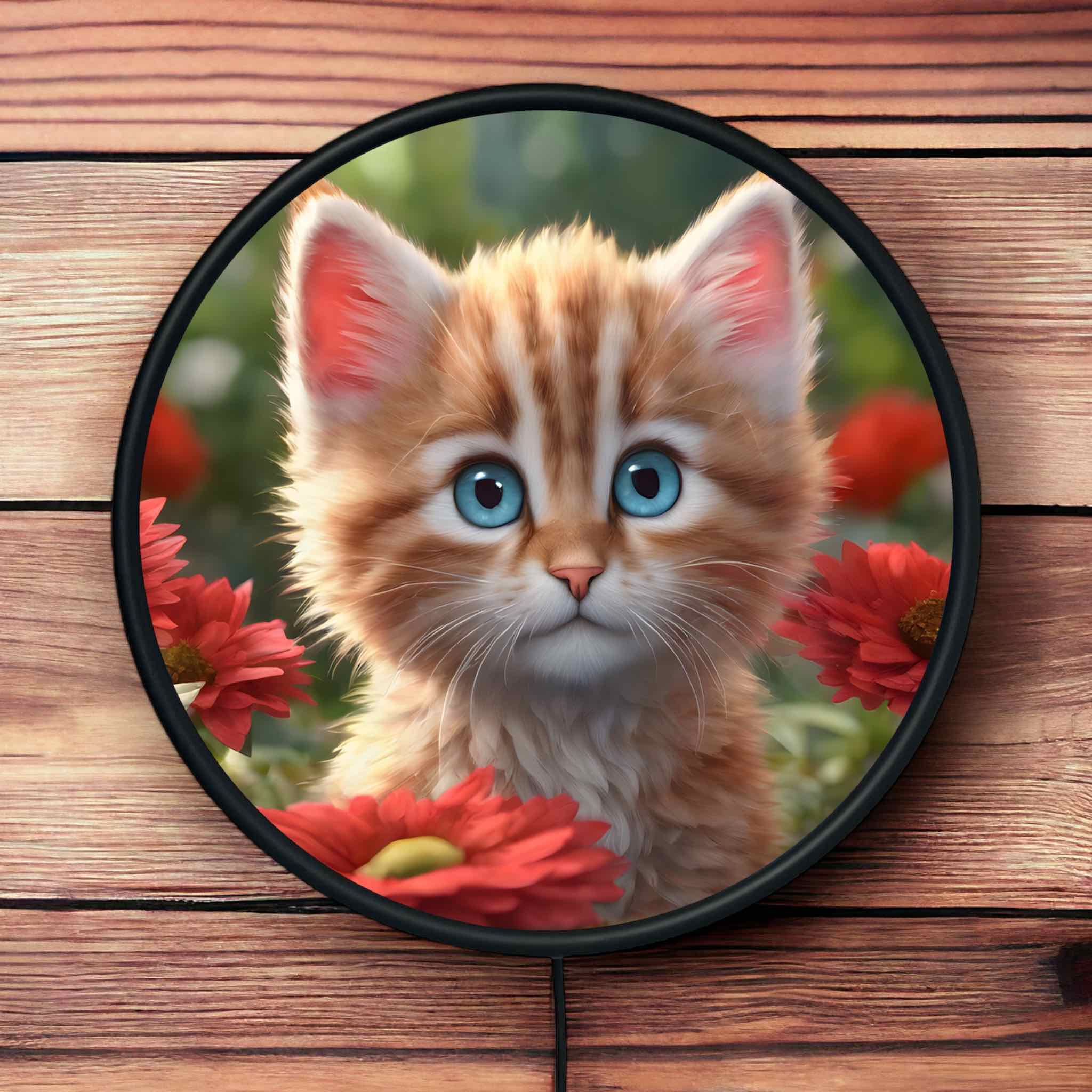 Blue Eyed Kitten - Vibrant Illuminations: LED Light Sign - Laser Design Creations