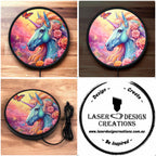 Floral Unicorn - Vibrant Illuminations: LED Light Sign - Laser Design Creations