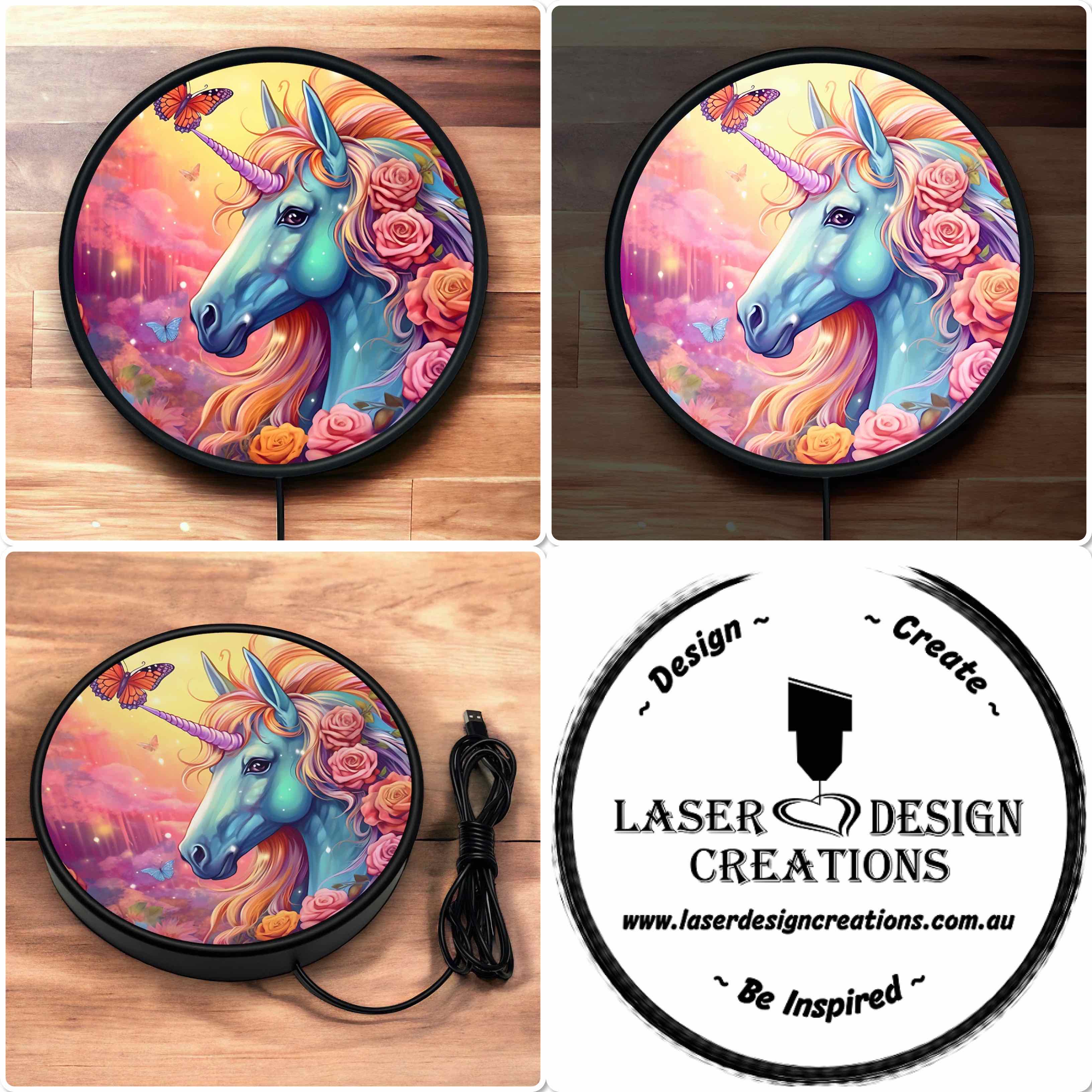 Floral Unicorn - Vibrant Illuminations: LED Light Sign - Laser Design Creations