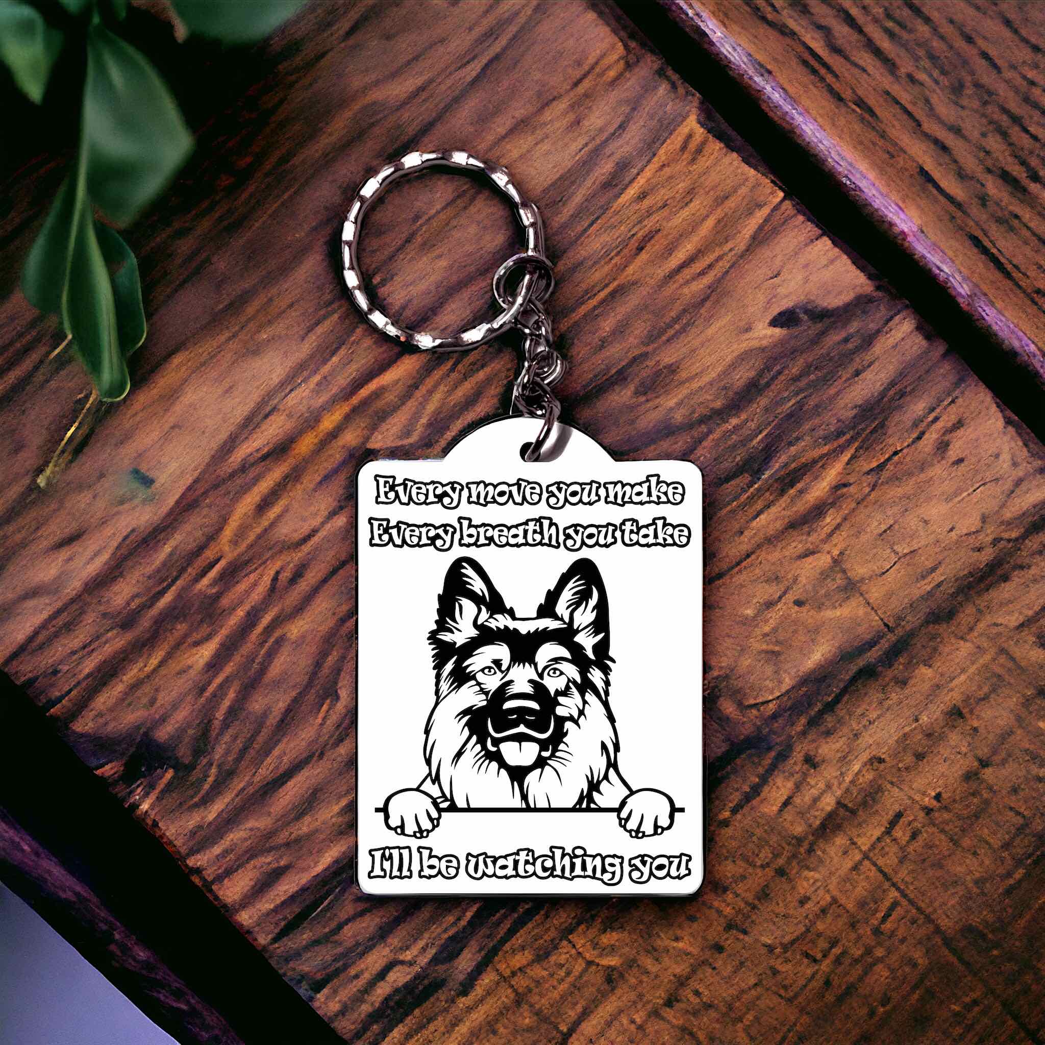'German Shepherd' Dog Design Keyring - Laser Design Creations