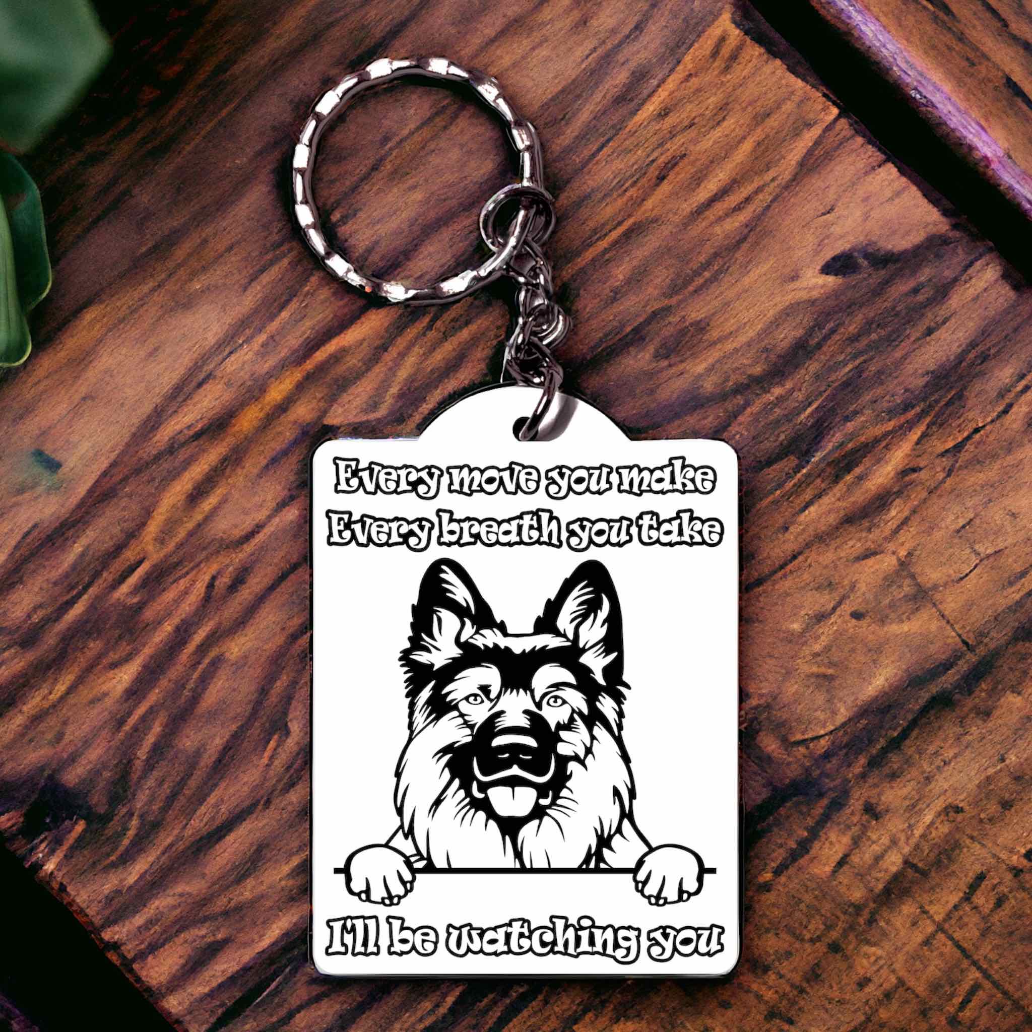 'German Shepherd' Dog Design Keyring - Laser Design Creations
