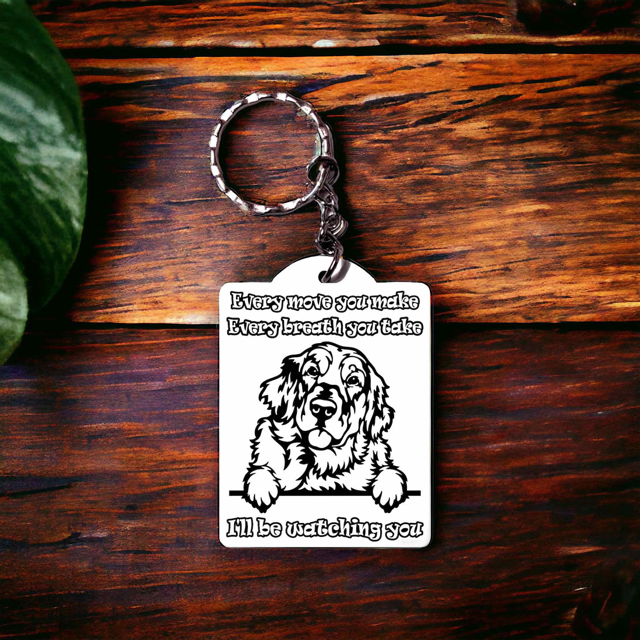 'Golden Retriever' Dog Design Keyring - Laser Design Creations