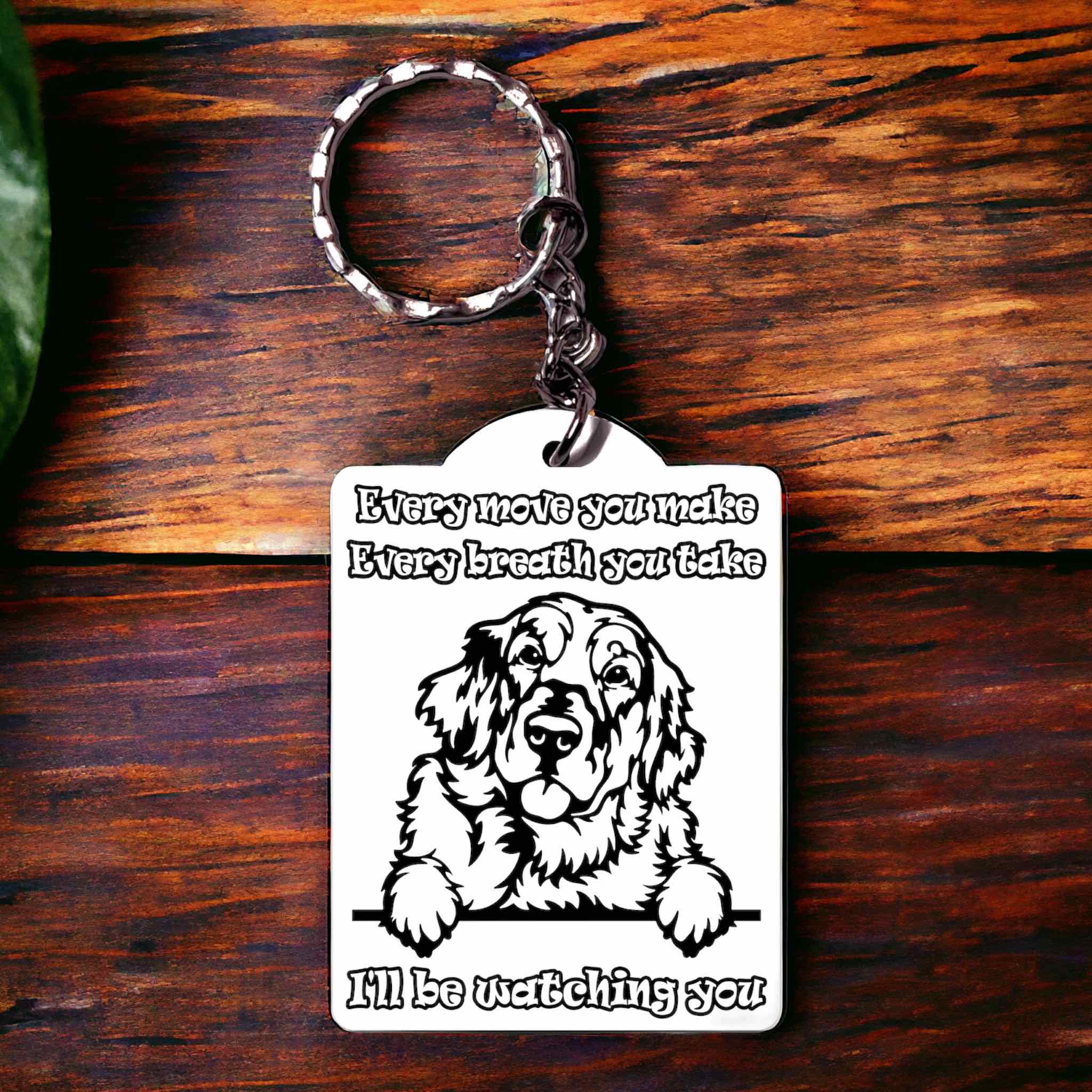 'Golden Retriever' Dog Design Keyring - Laser Design Creations