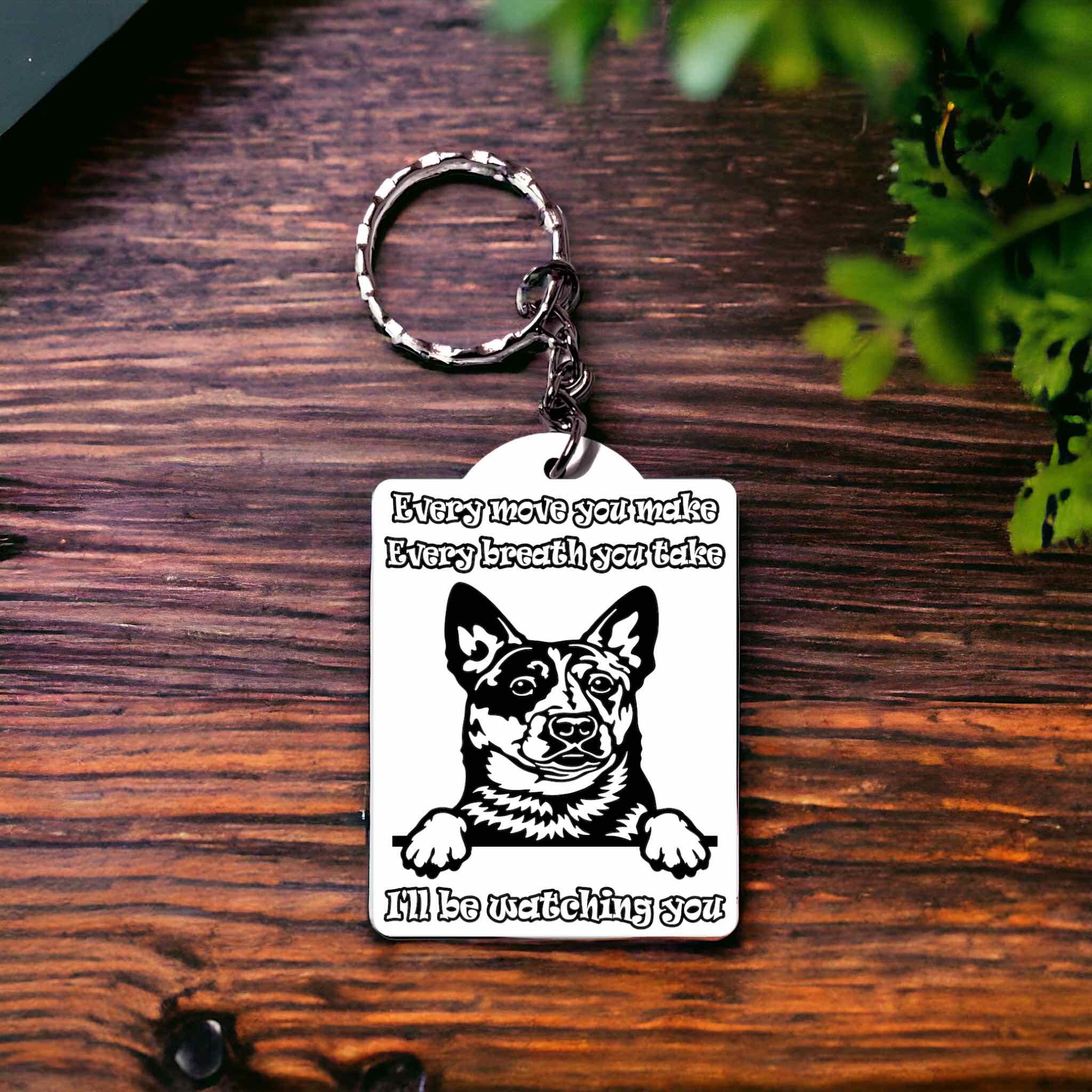 'Blue Heeler' Dog Design Keyring - Laser Design Creations