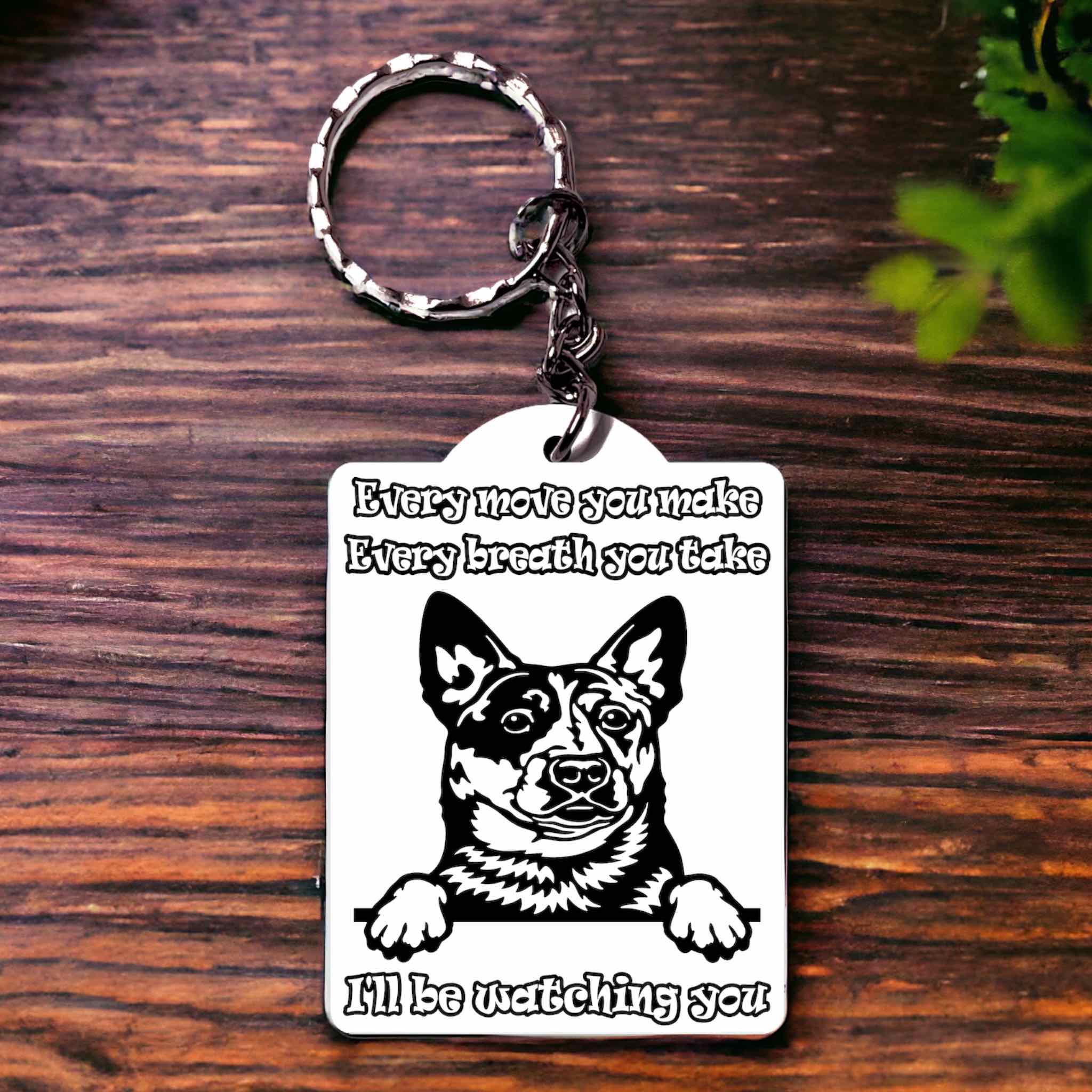 'Blue Heeler' Dog Design Keyring - Laser Design Creations