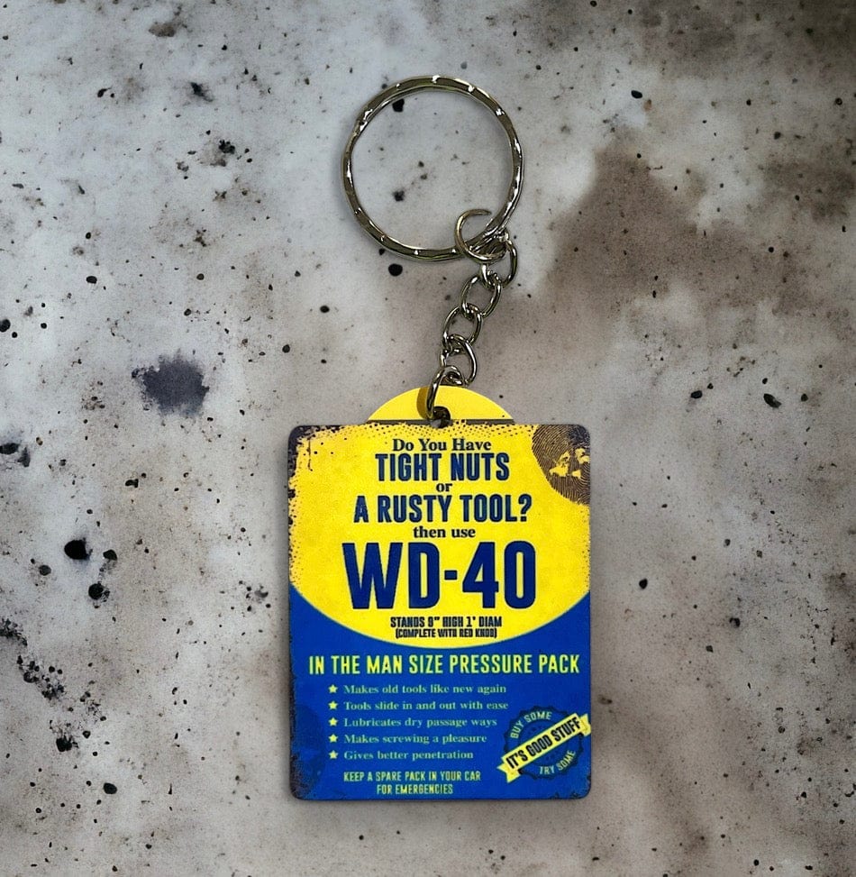 'Do You Have Tight Nuts' Humorous WD-40 - Keyring / Bag Tag - Laser Design Creations