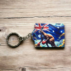 Aussie 'Boxing Kangaroo' Design Keyring / Bag Tag - Laser Design Creations