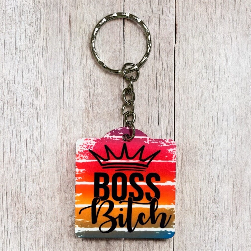 'Boss Bitch' - Adult Humour Design Keyring / Bag Tag - Laser Design Creations