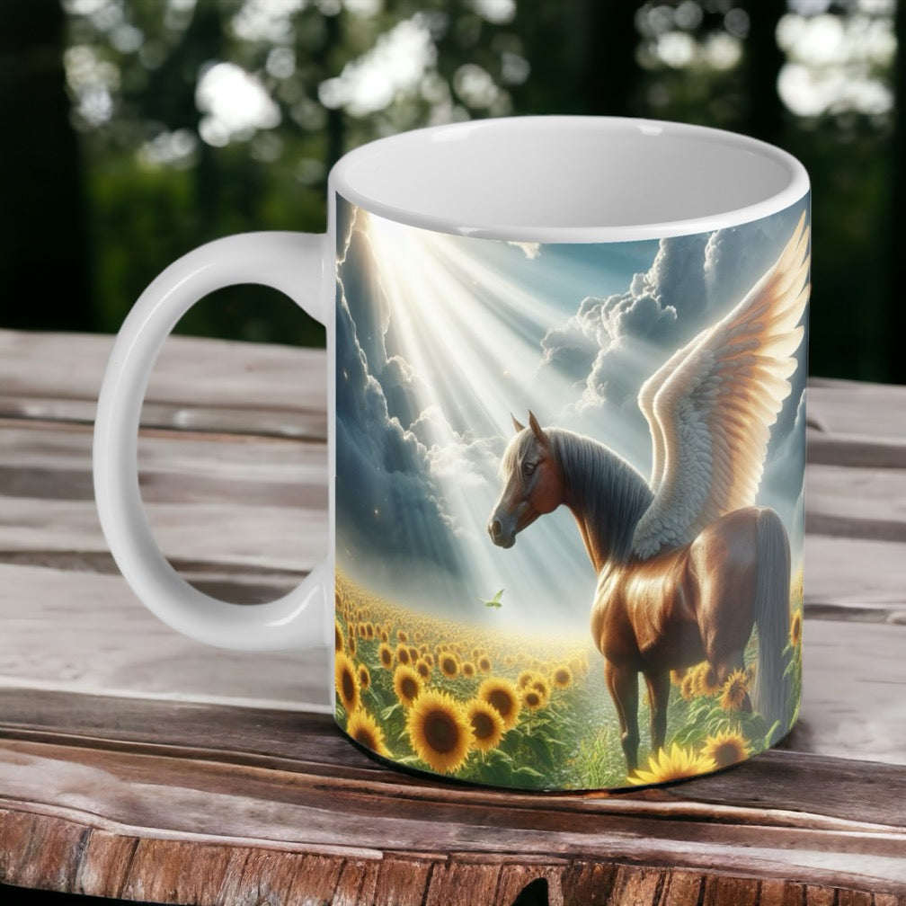 Horse with Angel Wings -  Art Style Design Mug - Laser Design Creations