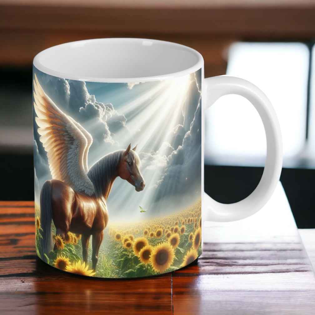 Horse with Angel Wings -  Art Style Design Mug - Laser Design Creations