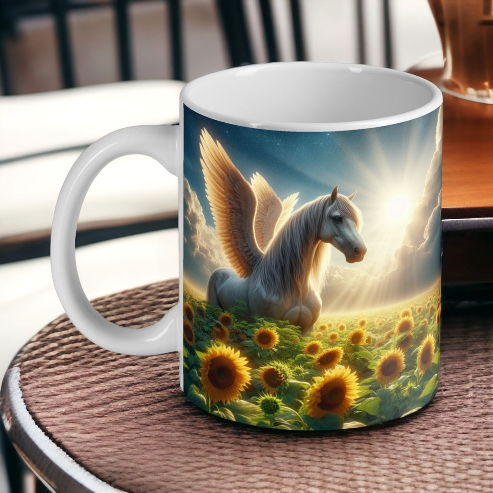 Horse with Angel Wings -  Art Style Design Mug - Laser Design Creations