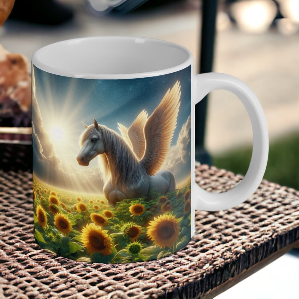 Horse with Angel Wings -  Art Style Design Mug - Laser Design Creations
