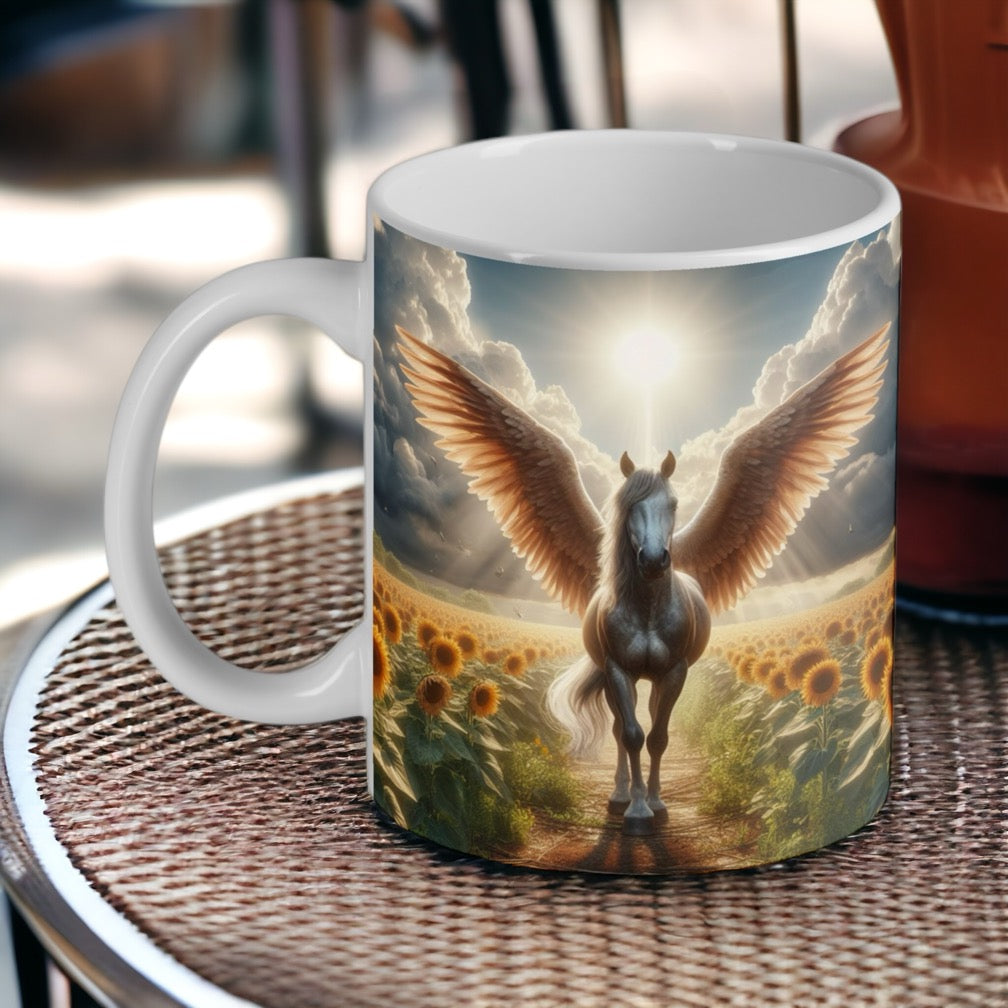 Horse with Angel Wings -  Art Style Design Mug - Laser Design Creations