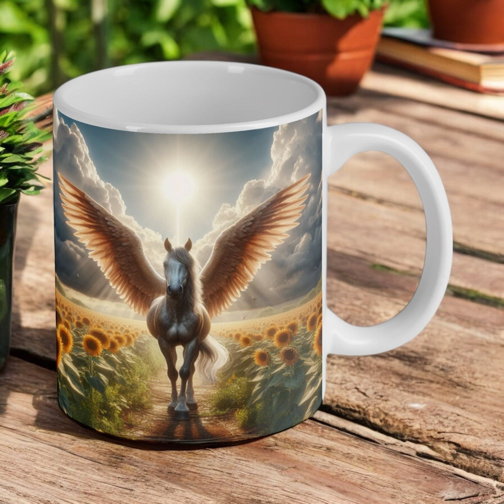 Horse with Angel Wings -  Art Style Design Mug - Laser Design Creations