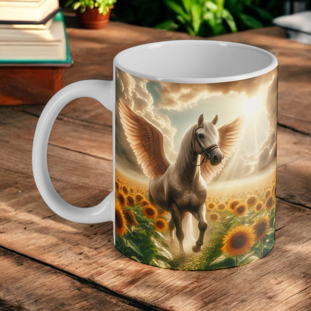 Horse with Angel Wings -  Art Style Design Mug - Laser Design Creations
