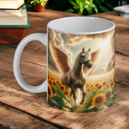 Horse with Angel Wings -  Art Style Design Mug - Laser Design Creations