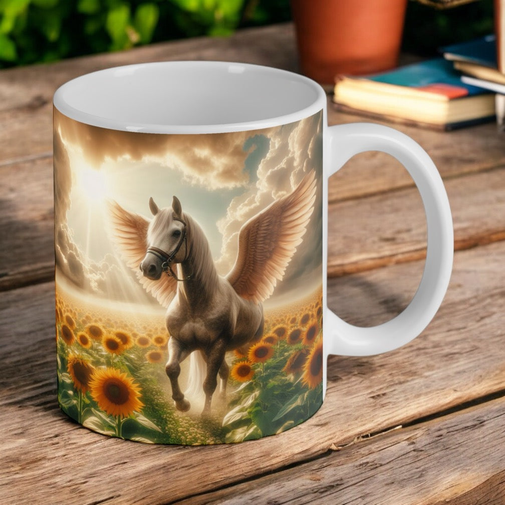 Horse with Angel Wings -  Art Style Design Mug - Laser Design Creations
