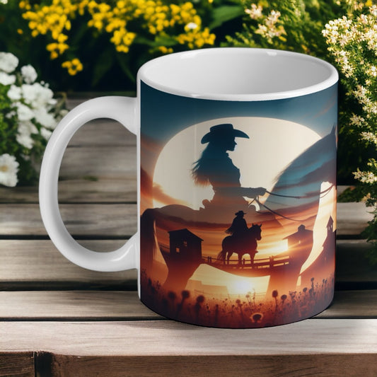 Cowgirl Sunrise - 11oz Design Mug - Laser Design Creations