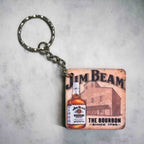 'Vintage Look' Jim Beam Bourbon Whiskey Enthusiast Accessory - Keyring / Bag Tag - Laser Design Creations