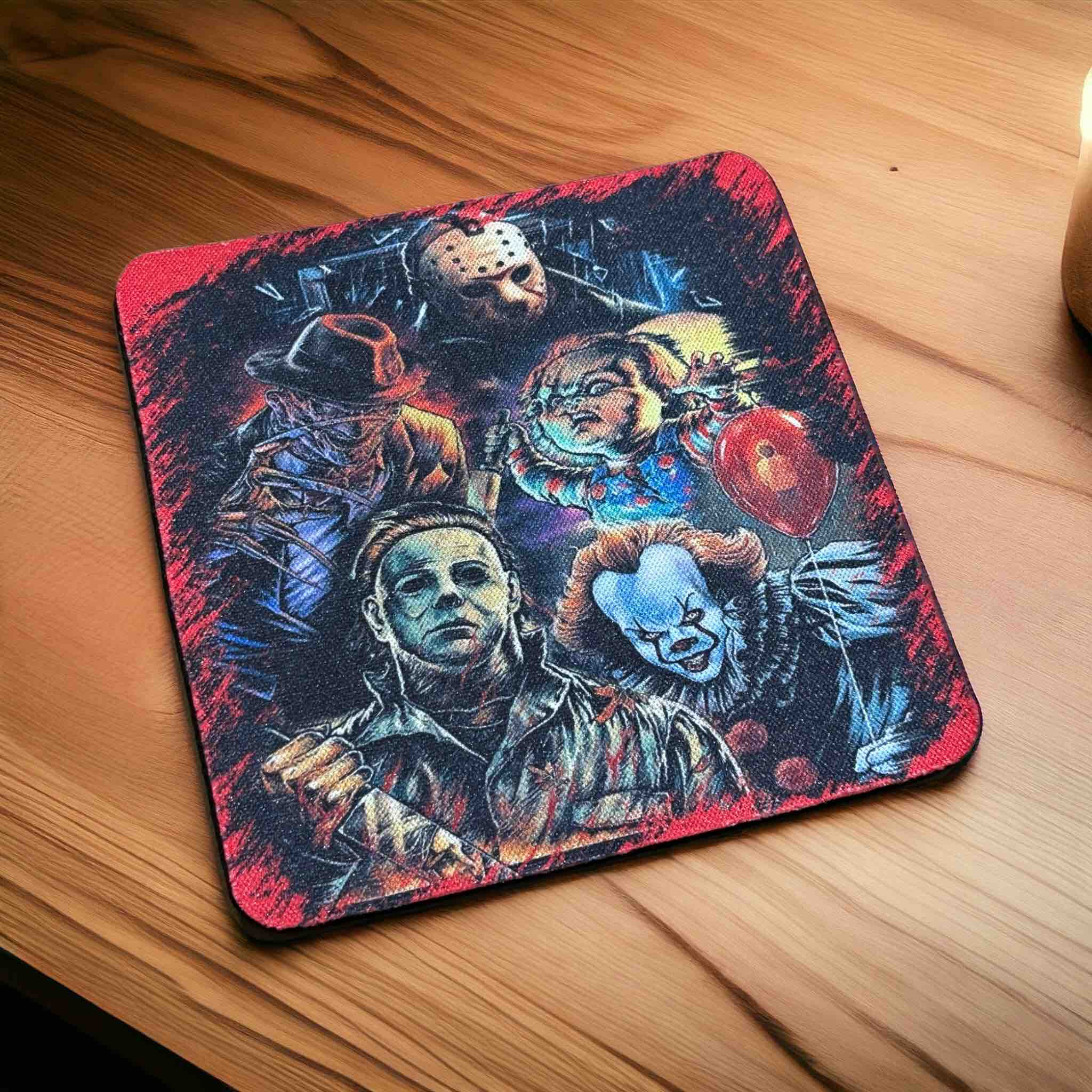 Horror Iconic Slashers Movie Art for Fans - Pack of 4 Neoprene Coasters - Laser Design Creations