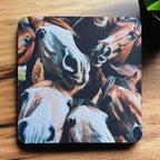 Playful Horse 'Selfie' Design for Horse Enthusiasts - Pack of 4 Neoprene Coasters - Laser Design Creations