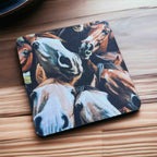 Playful Horse 'Selfie' Design for Horse Enthusiasts - Pack of 4 Neoprene Coasters - Laser Design Creations