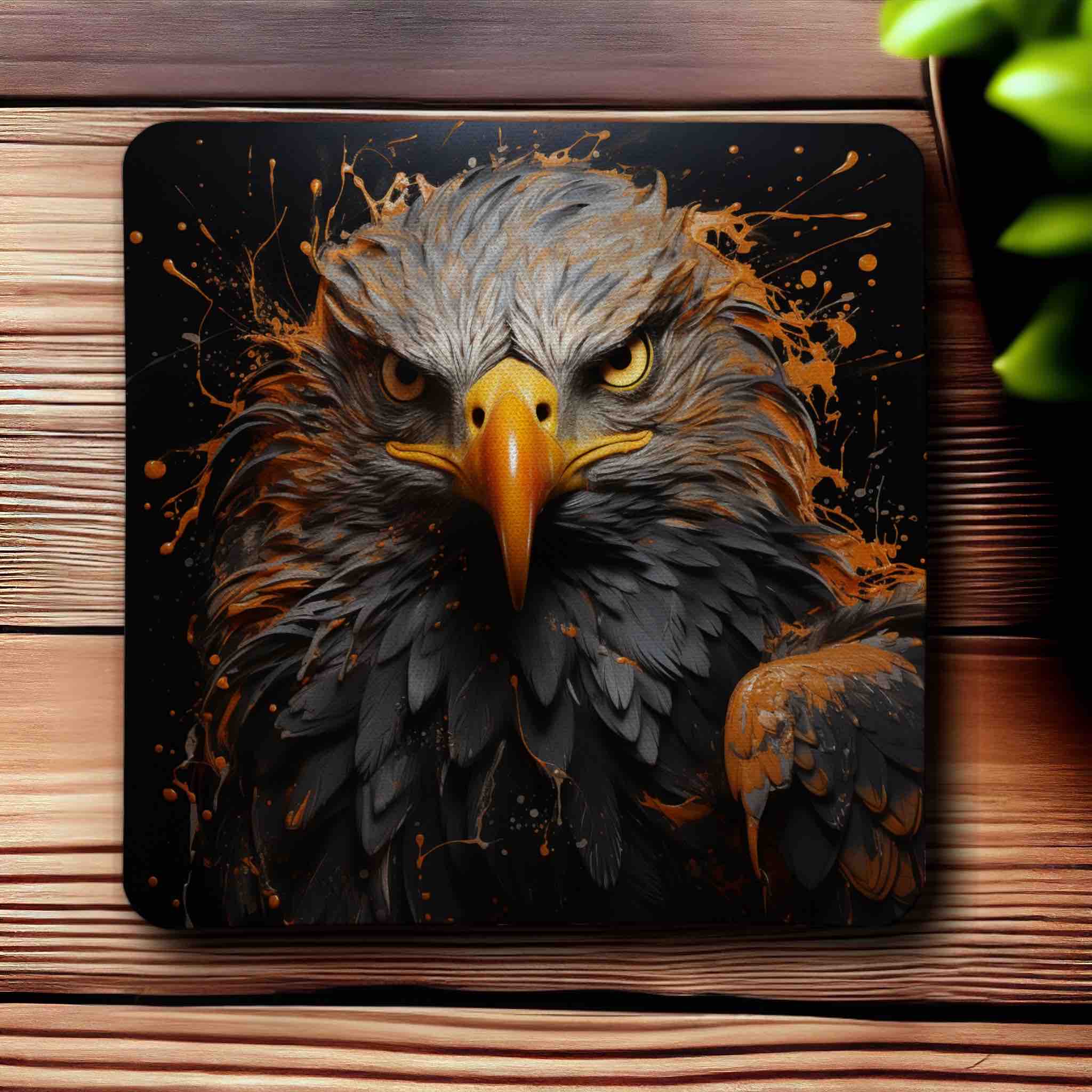 Majestic Eagle Dynamic Splash Art Designs - Pack of 4 Neoprene Coasters - Laser Design Creations