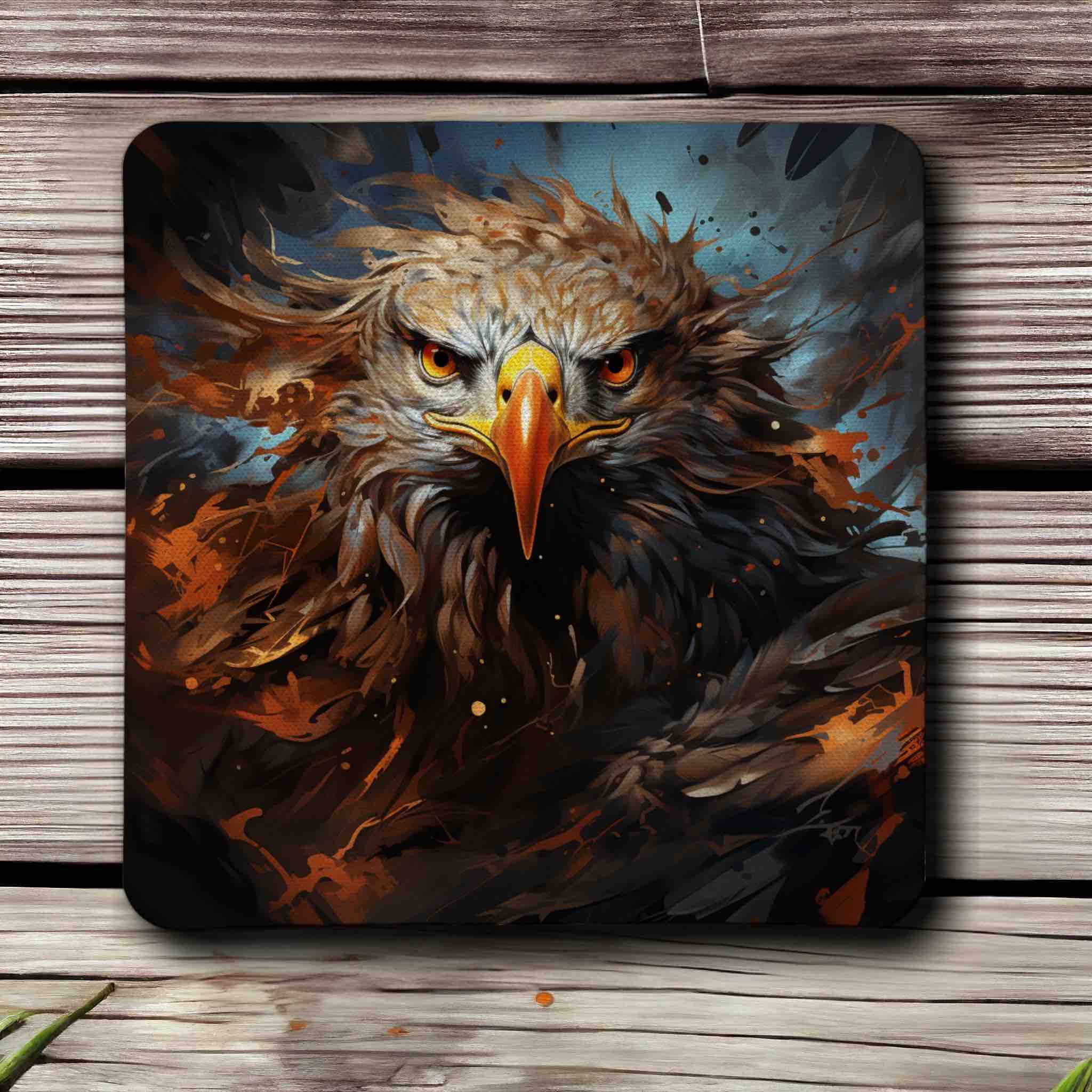 Majestic Eagle Dynamic Splash Art Designs - Pack of 4 Neoprene Coasters - Laser Design Creations