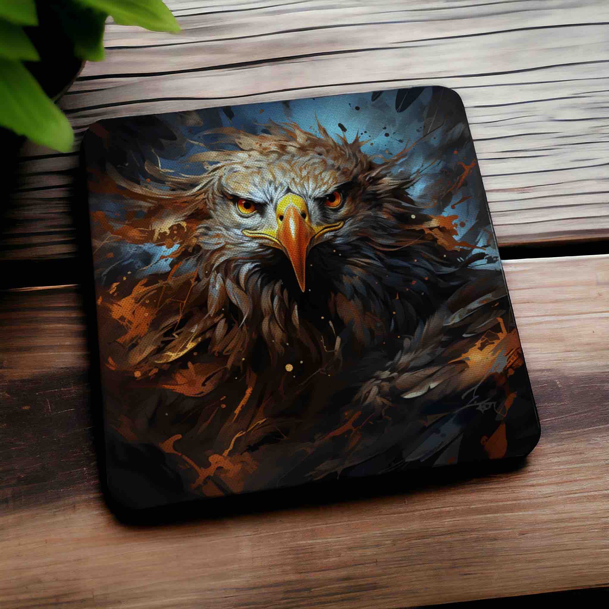 Majestic Eagle Dynamic Splash Art Designs - Pack of 4 Neoprene Coasters - Laser Design Creations