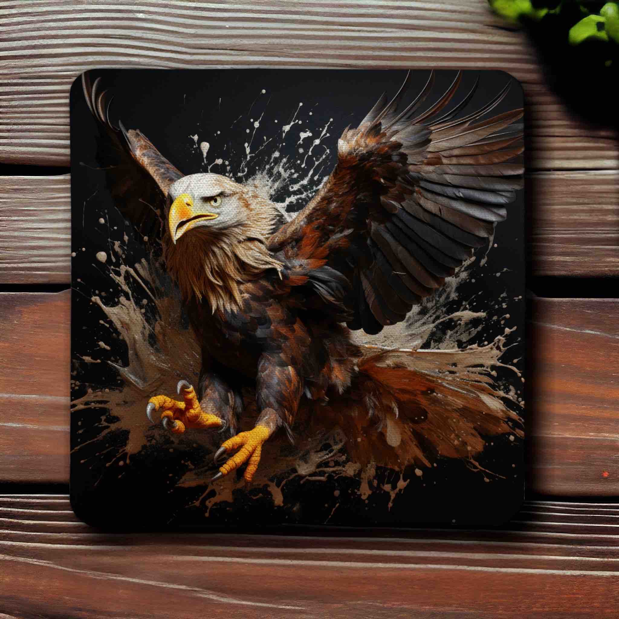 Majestic Eagle Dynamic Splash Art Designs - Pack of 4 Neoprene Coasters - Laser Design Creations