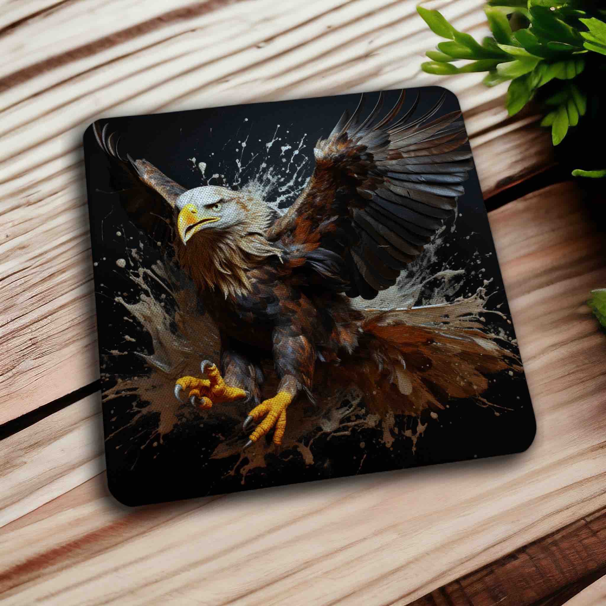 Majestic Eagle Dynamic Splash Art Designs - Pack of 4 Neoprene Coasters - Laser Design Creations