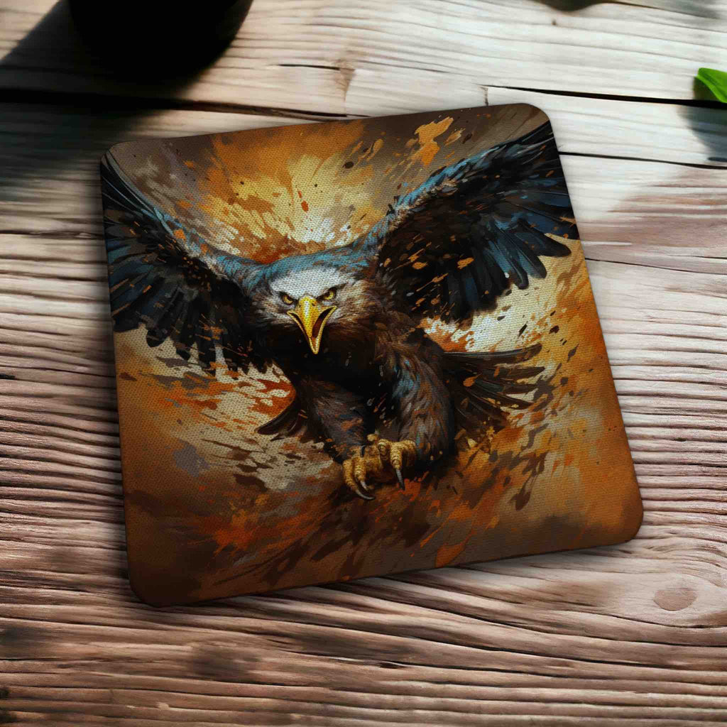 Majestic Eagle Dynamic Splash Art Designs - Pack of 4 Neoprene Coasters - Laser Design Creations