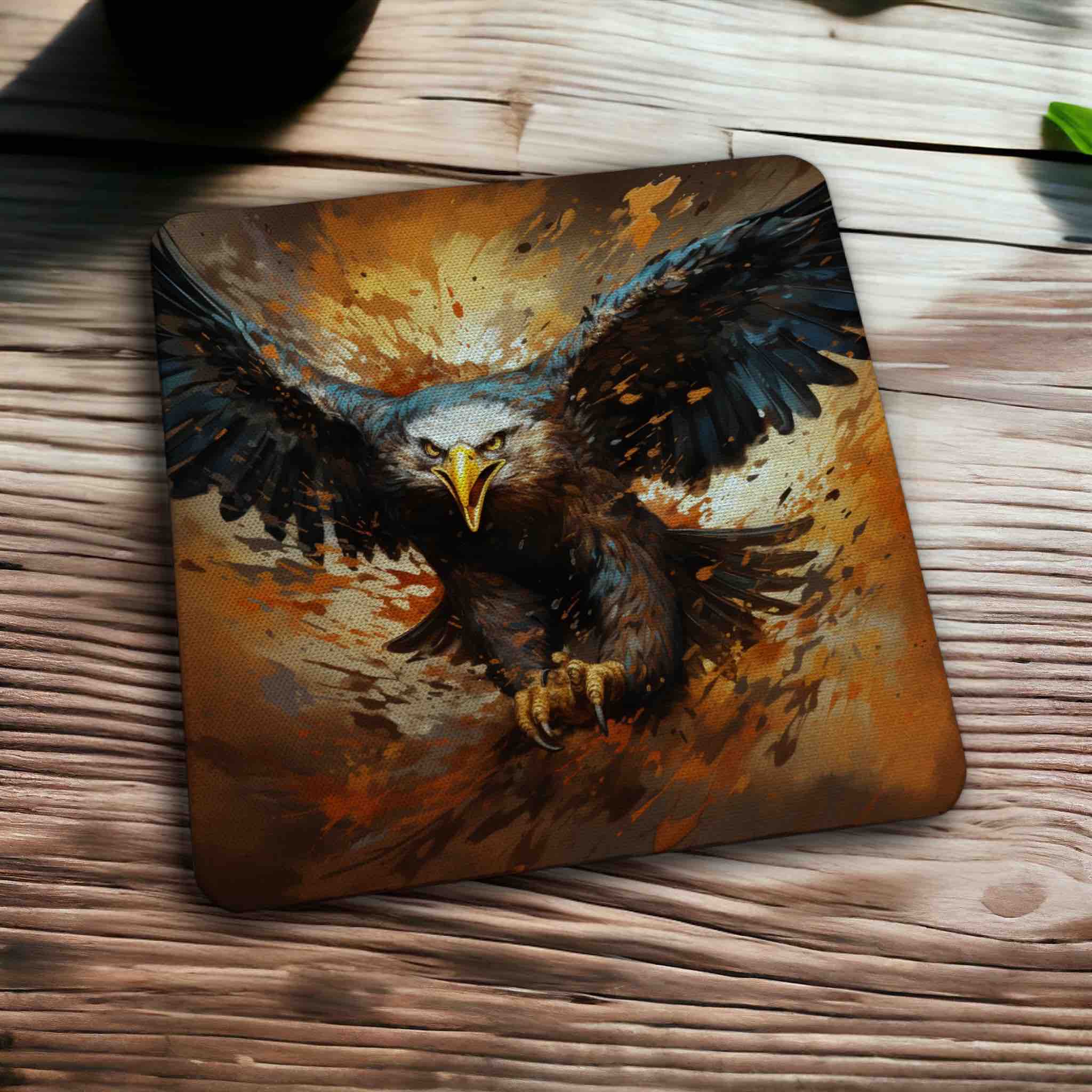 Majestic Eagle Dynamic Splash Art Designs - Pack of 4 Neoprene Coasters - Laser Design Creations