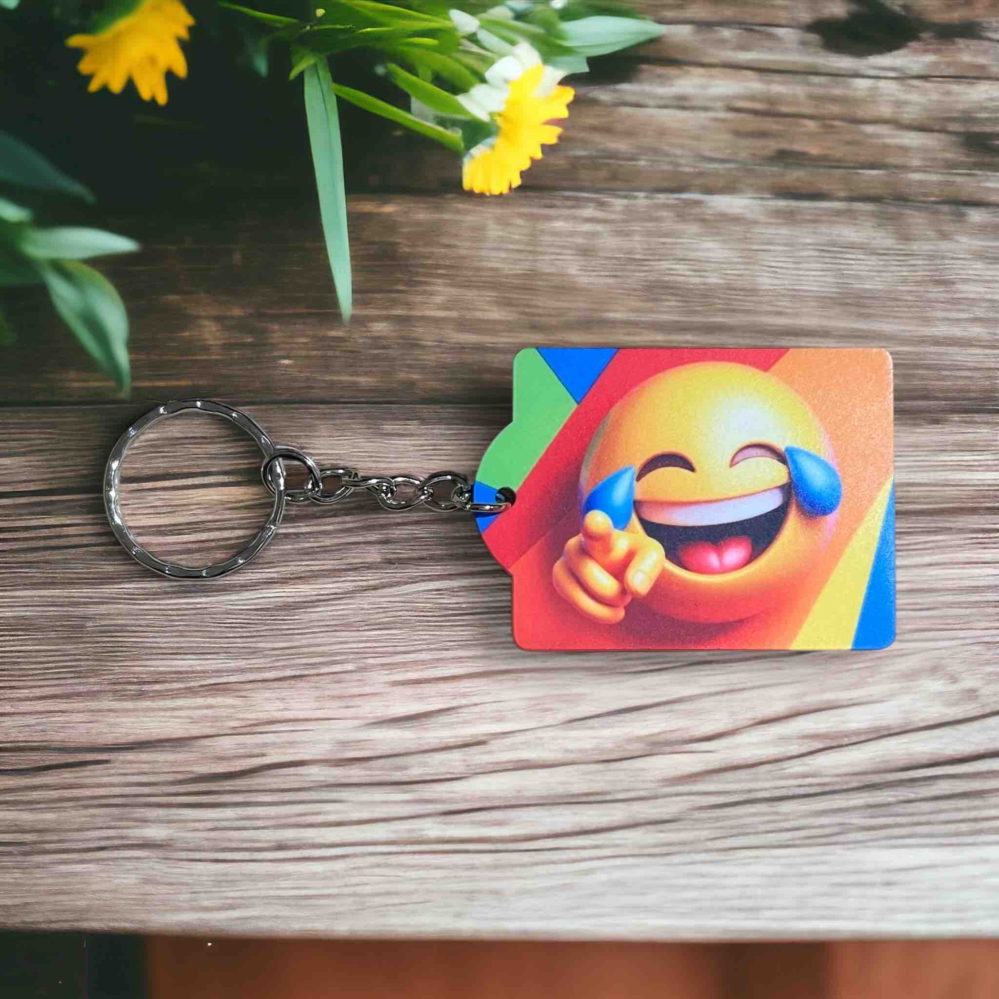 'Laughing At You Emoji' Colourful LOL for Joyful Spirits - Keyring / Bag Tag - Laser Design Creations