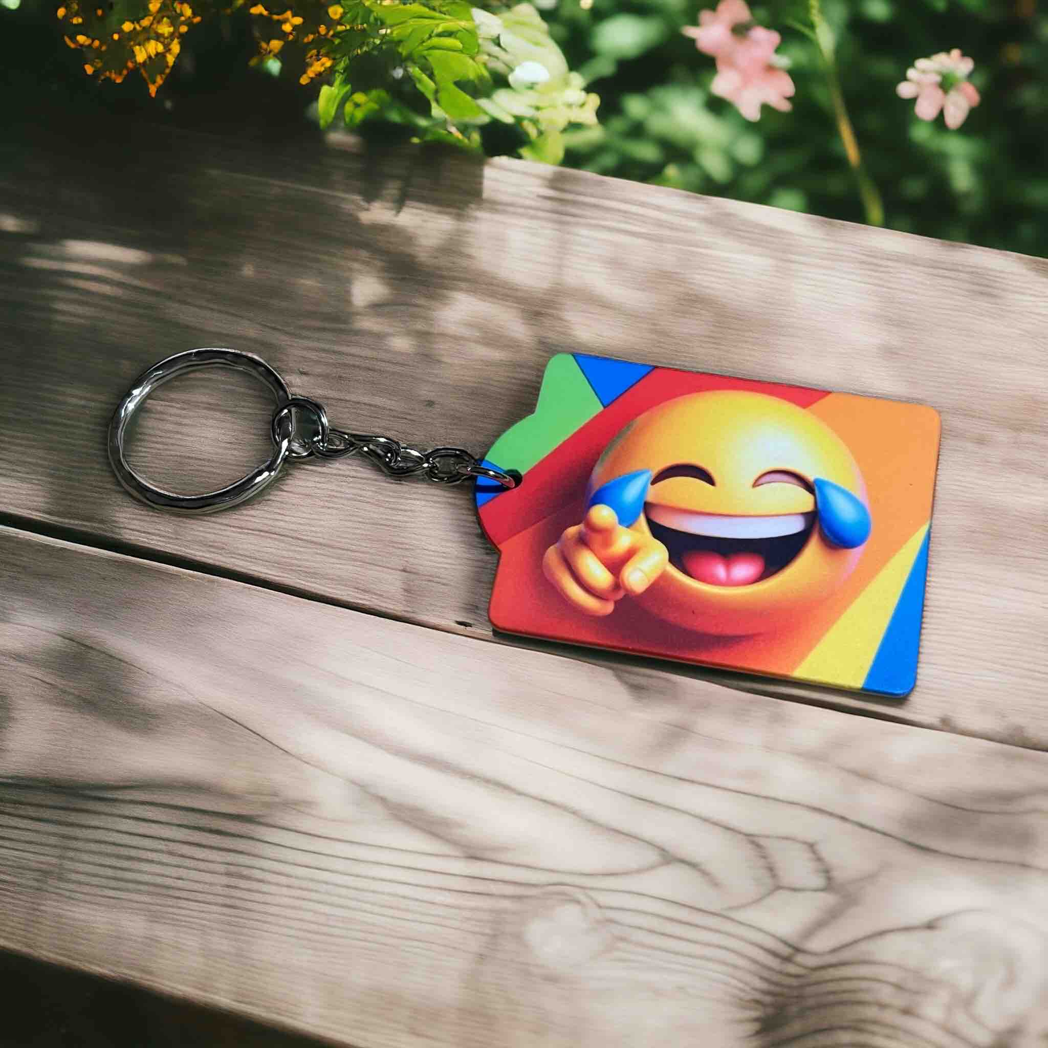 'Laughing At You Emoji' Colourful LOL for Joyful Spirits - Keyring / Bag Tag - Laser Design Creations