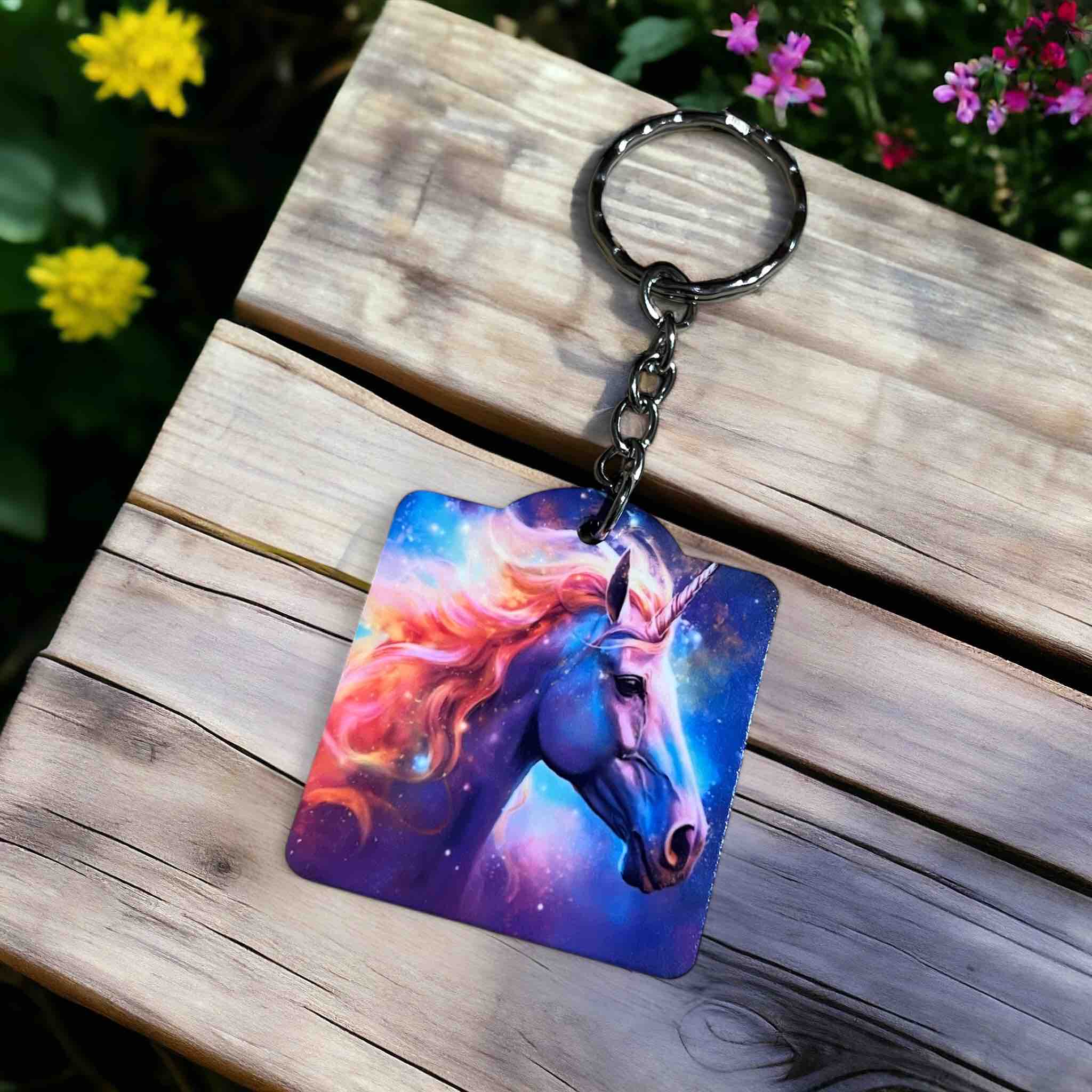 Cosmic Fantasy Magical Unicorn - Keyring / Bag Tag - Laser Design Creations