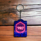I Put the Pro in Procrastinate! Neon City Design  - Keyring / Bag Tag - Laser Design Creations