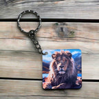 'Majestic Lion Mountain' Playful Wilderness Vibe - Keyring / Bag Tag - Laser Design Creations