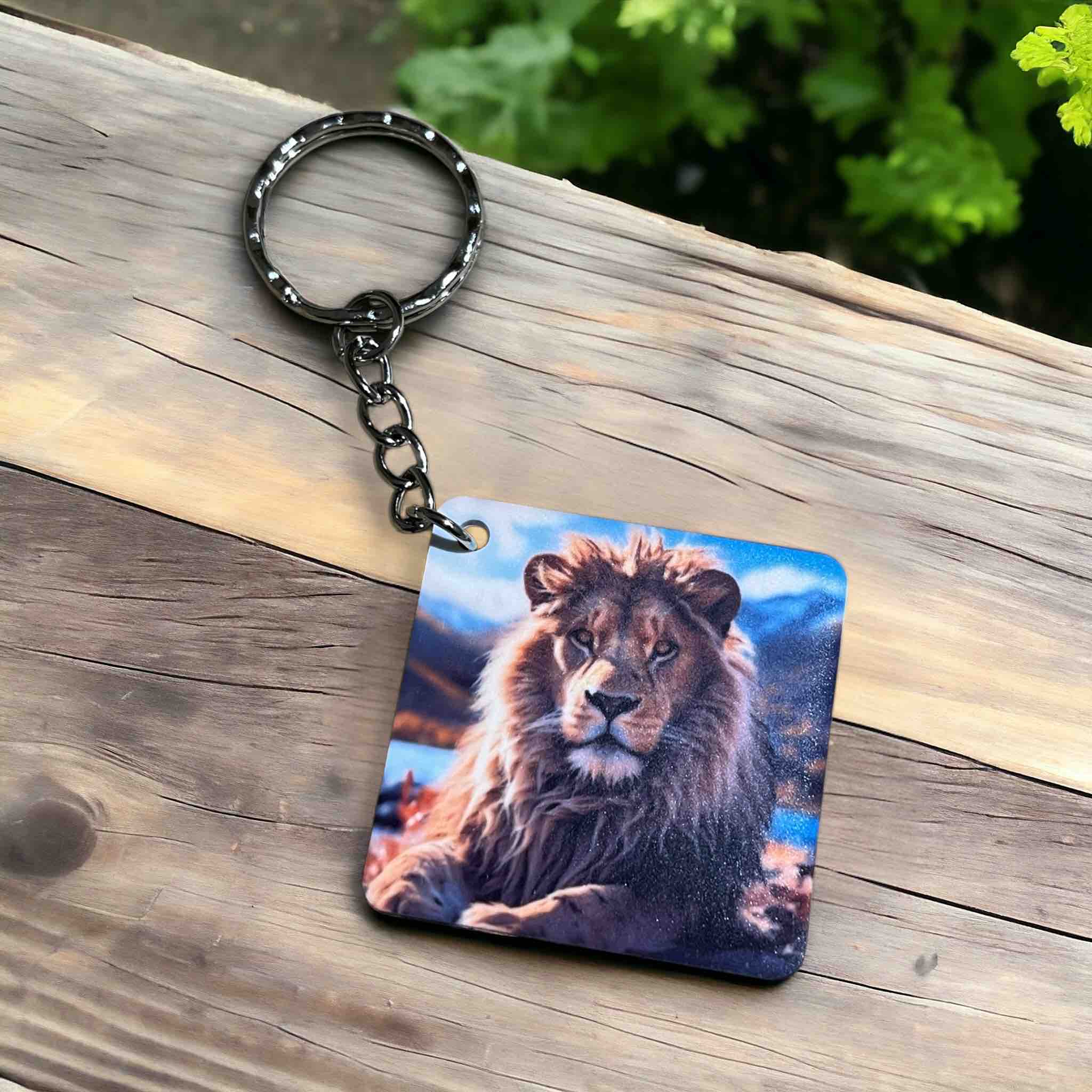 'Majestic Lion Mountain' Playful Wilderness Vibe - Keyring / Bag Tag - Laser Design Creations