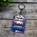 Handle with Care: Contains SASS! Tropical Design - Keyring / Bag Tag - Laser Design Creations