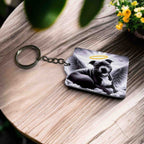 'Angel Staffordshire Bull Terrier' Staffy Halo Design - Keyring / Bag Tag - Laser Design Creations