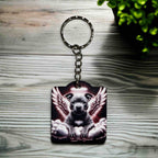 'Angel Staffordshire Bull Terrier' Heavenly Staffy Pup - Keyring / Bag Tag - Laser Design Creations