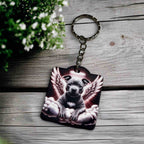 'Angel Staffordshire Bull Terrier' Heavenly Staffy Pup - Keyring / Bag Tag - Laser Design Creations